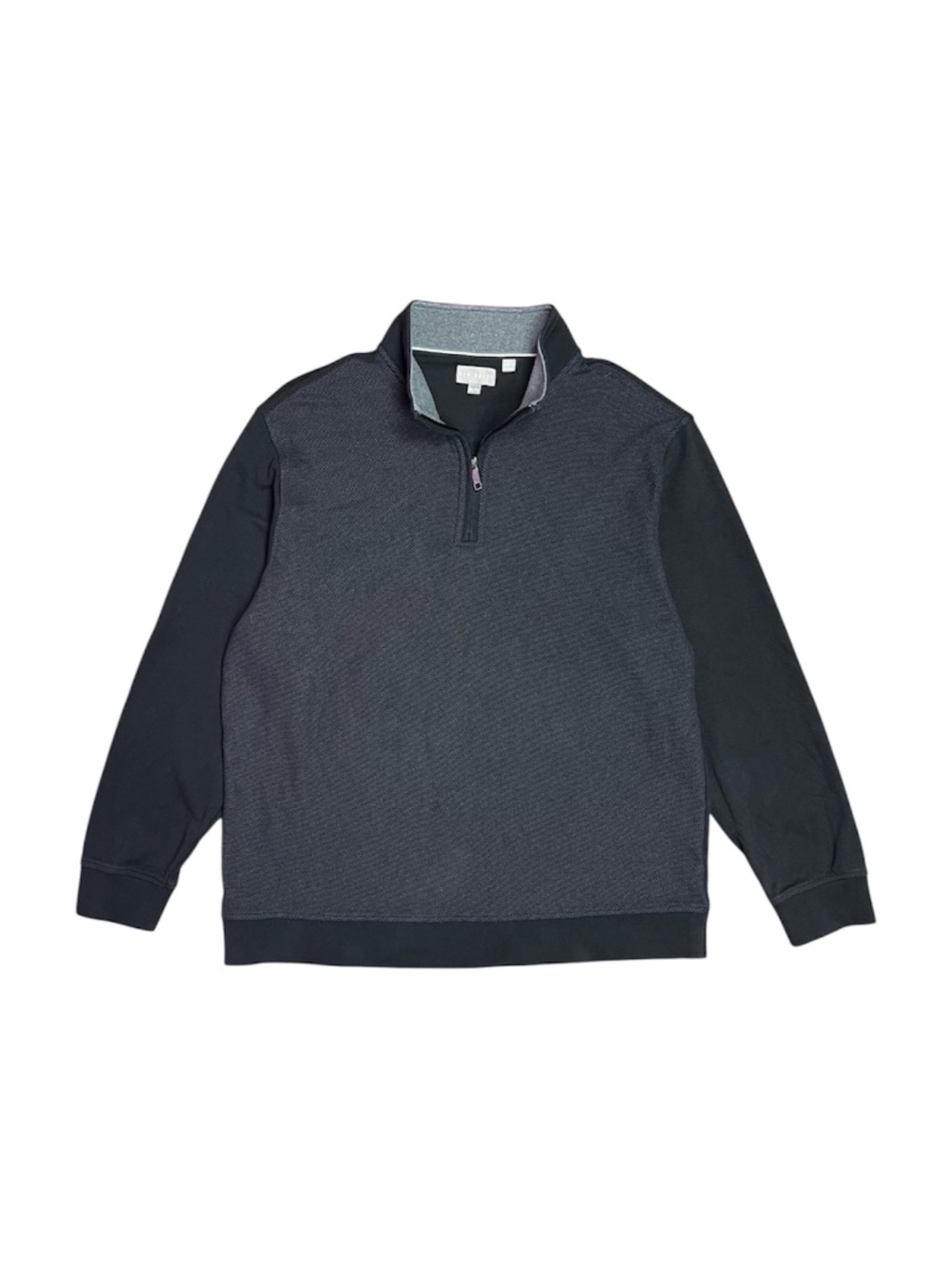 Ted Baker Quarter Zip Sweater Grey Black Textured Knit‎ Men’s XXL